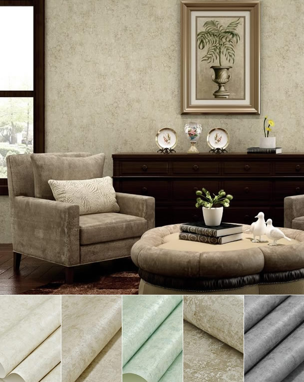 北欧风格纯色素色灰色墙纸家用客厅卧室孔雀绿壁纸现代简约做旧素色墙纸